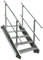 5 Stufen Stahltreppe mit beidseitigem Geländer/Breite 140 cm Geschosshöhe 70-105cm / Robuste Außentreppe/Wangentreppe/Stabile Industrietreppe für den Außenbereich/Inklusive Zubehör