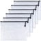 Busta in PVC con chiusura a cerniera, utile come portafoglio/portadocumenti in ufficio/negozio/scuola, 6 pezzi, colore: Nero A4