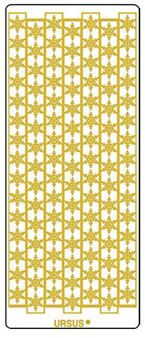 Ursus 593000130 - Kreativ Sticker Bordüre Schneeflocke, gold, 5 Stickerbögen, selbstklebend, leicht abziehbar, ideal für Kartengestaltung, Scrapbooking und Dekorieren von Geschenken