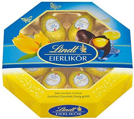 Lindt Eierlikör-Eier Kassette Zartbitterschokolade mit Eierlikörfüllung 144g