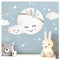 Little Deco Wandtattoo Kinderzimmer Mädchen Mond Wolken Sterne I L - 39 x 29 cm (BxH) I Federn Wandsticker Babyzimmer selbstklebend Wandaufkleber Baby Kinder DL263