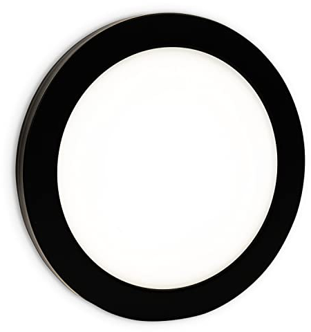 INNOVATE LED Deckenleuchte Magnetic Cover 18W | 3 Lichtfarben Deckenlampe Rund | IP44 Wandlampe Bad | 1500 Lumen Wandleuchte flach | LED Panel Weißdynamisch | 22cm Matt Schwarz