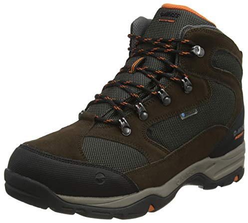 Hi-Tec Men's Storm WP Wide Walking Shoe, DK Chocolate/DK Taupe/Burnt Orange, 10 UK