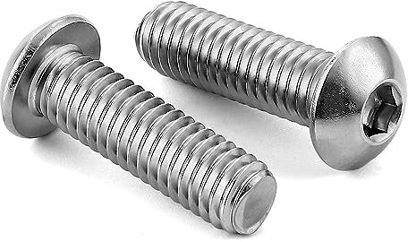 Vite a testa bombata M8 in acciaio inox 18 – 8, filettatura completa, chiave a brugola M8 x 20 mm (50 pezzi)