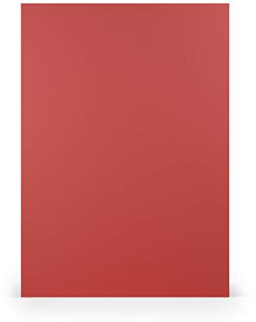 PAPERADO 25x Bastelkarton DIN A4 - Tomate gerippt Rot 220 g/m² Tonkarton - Dickes Bastelpapier in 29,7 x 21 cm Malen, Basteln perfekte Bastelpappe
