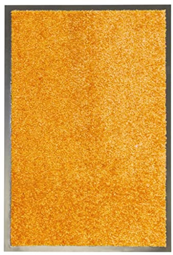 vidaXL Fußmatte Waschbar Schmutzfangmatte Türmatte Fußabtreter Schmutzmatte Schmutzfangläufer Sauberlaufmatte Innen Außen Orange 40x60cm