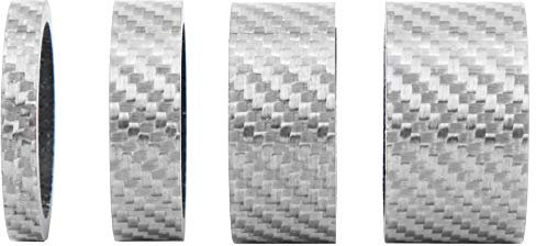 Keenso Carbon Fiber Fahrradgabel Vorbau, 2 Satz 5/10/15/20mm Fahrrad Headset Vorderrad Gabel Spacer Vorbau Fahrradscheibe(Silber)