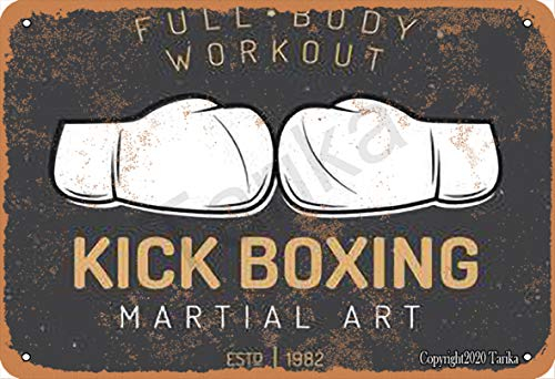 Ganzkörper-Workout, Kickboxen, Metall, 20 x 30 cm, Vintage-Look, Dekoration, Poster, Schild für Zuhause, Küche, Badezimmer, Bauernhof, Garten, Garage, inspirierende Zitate, Wanddekoration