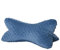 Dr. Berger Leseknochen Nackenrolle Lesekissen 40x18 cm Minky Design - 380g Baumwolle extra flauschig – ergonomisches Nackenkissen zum Entspannen für bequemes Lesen, TV, Reisen, blau