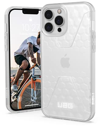 Urban Armor Gear Civilian Hülle kompatibel mit Apple iPhone 13 Pro Max [Wireless Charging kompatibles Cover, Sturzfeste Handyhülle, Displayschutz durch erhöhten Rand] frosted ice