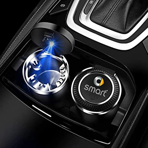 WQEFWR Auto Aschenbecher Mit Deckel FüR Smart Fortwo Forfour 453 451 450, Flammhemmender Tragbar Einfache Reinigung ​Rauchlos Feuerfest ZubehöR, Abnehmbare Multifunktions FüR Auto