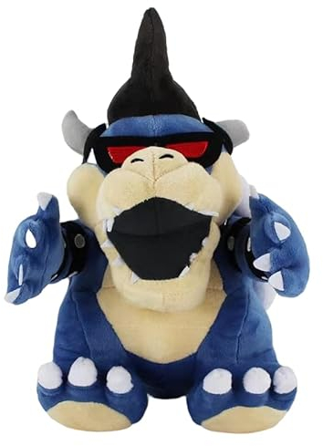 MASINIES Koopa Plüschtier, Bowser (Super Mario), weiches Stofftierspielzeug, stehender Drache, Plüschpuppe, 25 cm (blau)