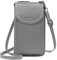 Sac Bandoulière pour Téléphone Portable Femme RFID Blocage Portefeuille Femme Cuir Sac à Main Porte Feuille Femme avec Fermeture éclair Pochette Porte Monnaie et Réglables Bandoulière (gris foncé)