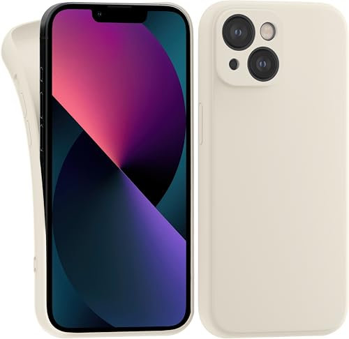 MyGadget Case for iPhone 13 - Cover Ultra Thin TPU - Soft Touch Rubber & Anti-Scratch Shell - Flexible Silicone - Matte Off White