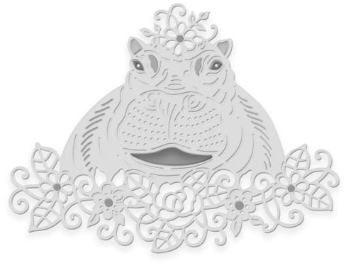 Floral Hippo - Sweet Dixie Cutting Die for Scrapbooking, cardmaking NAD papercrafts Designed by Sue Dix