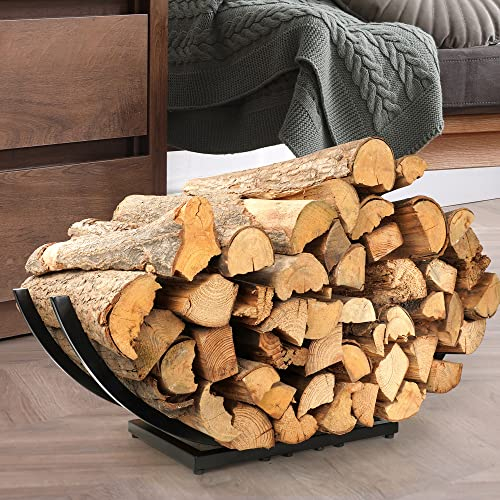 Kaminholzregal für den Außenbereich, gebogenes Holzregal, für Kamin, Innenbereich, Feuerholz, Aufbewahrungsständer, robust (groß (76,2 cm))
