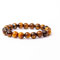 V Vascavi Armband Edelstein, Naturstein als Chakrastein, Heilstein, MADE IN GERMANY Perlenarmband ca. 20 cm lang, elastisch (8 mm, Tiger Auge Gelb)