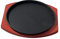 Milageto Piatto da Bistecca in Ghisa con Base in Legno, Dimensioni Personali, Tondo, Sfrigolante, Carne, Padella per Grigliate, per Cucina, RIS, 21 cm