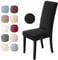Stuhlhussen 4er Set Universal Stretch Stuhlhussen Moderne Jacquard Husse Abnehmbare Stuhlbezug Abdeckung Esszimmer überzug Bi-Elastic Spannbezug,für Bankett Deko und Hochzeit Partys(Schwarz, 4 er Set)