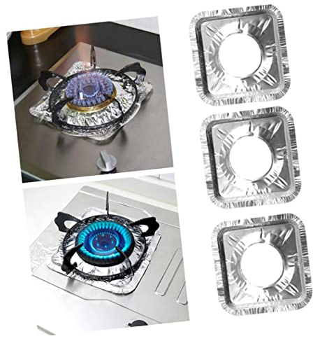 BESTonZON Gas Cooker 20pcs/2 Sets/Accessories Resistant Protectors Paper Liners Greaseproof Bibs Heat Protector Foil X Cleaning Burners Aluminum Cm Rangetop Cooking Range Mat for Hob Cover
