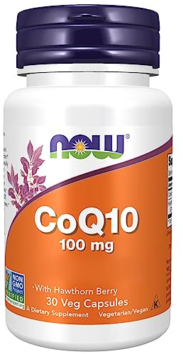 Now Foods, CoQ10 (Coenzyme Q10), 100mg, avec Aubépine, Haute Dosé, 30 Capsules végétaliennes, Testé en Laboratoire, Sans Gluten, Végétarien, Sans Soja, Sans OGM