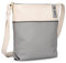 Zwei Damen Umhängetasche JANA J10 Crossbody Bag 5 Liter Handtasche im Canvas-Stil im Bicolor-Design + passender Kosmetikbeutel/Geldbeutel gratis (foggy)