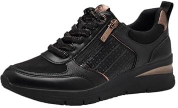 Tamaris Damen Sneaker Vegan; Black/Copper, EU 36