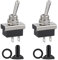 VEXUNGA KN3D-101 Interruptor 12V Interruptores de Palanca 25A 12VDC SPST 2 Pin 2 Position Basculante Encendido y Apagado ON Off con Tapa Impermeable para Coche (Paquete de 2 Piezas)