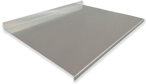 Backbrett aus Edelstahl – Küchenarbeitsplatte 52x70 cm mit 4 cm Abschlussleiste – Robustes Schneidebrett zum Kneten
