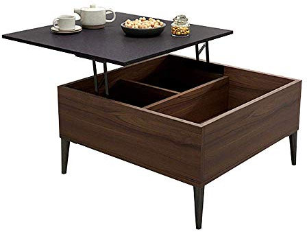 Umwandelbarer Couchtisch in Esstisch, Klappbarer Lift-Top-Tisch, Multifunktions-Lift-Up-Couchtisch, Versteckter Stauraum, Quadratischer Teetisch, Wohnzimmer, Zuhause, Freie Lift-Top-Nordische Ein