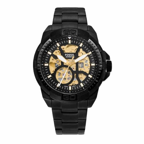 Fossil Herrenuhr Bronson Automatikwerk Edelstahl schwarz, ME3217