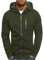 Jamicy Hoodie Herren Sweatjacke Male Kapuzenpullover mit Reißverschluss Classic Pullover mit Kapuze Einfarbig Sweatshirt Basic Sportjacke Cardigan Jacke Sale Herren Armeegrün L