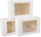 GXFCING 24 Stück Weiß Tortenschachtel mit Sichtfenster 22,9 x 15,3 x 6,4cm Kuchenboxen Gebäckkarton Geschenkbox für Weihnachten Party Plätzchen Kuchen Cookie Muffin Kekse Cupcake Transportbox