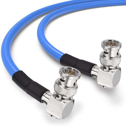 Superbat Cavo SDI 10m 3G/6G/12G BNC Angolato 75 Ohm Maschio a Maschio RG6 | 1 Pezzo, Doppia Schermatura, Placcato Oro, 4K UHD/8K, per Blackmagic, Videocamere, Convertitori, Monitor, CCTV