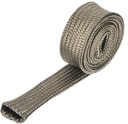 sourcing map Heat Shield Sleeve, 0.5 ID 3 Feet Heat Sleeve Automotive Wire Heat Shield Fuel Line Heat Shield Sleeve Heat Sleeve Heat Wrap 800 Degree for Wires, Titanium Color