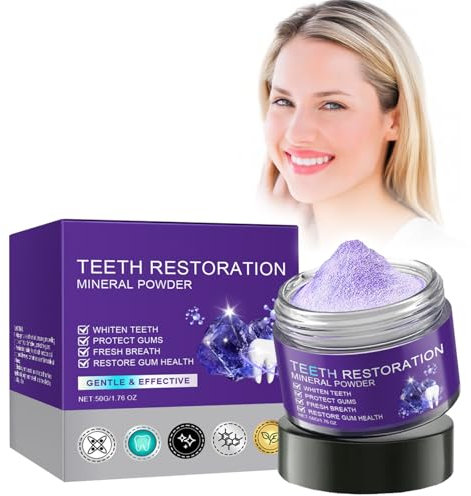 Zahnreparatur Mineralpuder,Zahnrestauration Pulver,Zahnpulver Gegen Verfärbungen,Zahnaufhellungspuder,Mineral Tooth Powder,Effektiv bei der Stärkung von Zähnen und Zahnfleisch,Frischer Atem (50g)