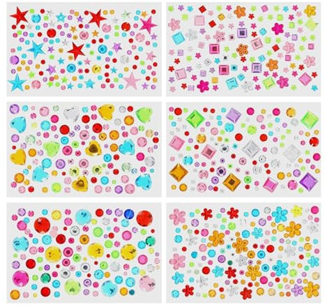 zwxqe Sticky Gems, Stick Rhinestones, Rhinestone Gem Stickers, Peel And Stick Rhinestones, Craft Gems For Kids, Adhesive Gems For Crafts, Jewel Stickers For Kids, Rhinestones For Craft Projects
