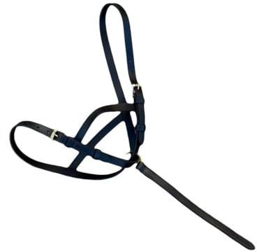 Horse Leather Foal Slip Headcollar with Solid Brass Fitting S-M-L Black Brown (Black, Small)