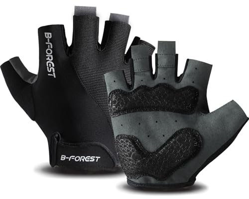 SkrekuiMa Fahrradhandschuhe Herren Sommer - MTB Handschuhe Herren Damen mit 5mm Gel Stoßdämpfung Anti-Rutsch - Atmungsaktiv Fahrrad Handschuh Herren Radhandschuhe Halbfinger für Radfahren, Fitness