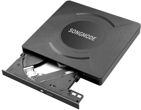 SONGMODE Lettore CD/DVD esterno per laptop, lettore CD DVD USB 3.0, masterizzatore DVD/CD ROM, compatibile con computer portatili, PC, Windows, Apple, Mac Pro, MacBook Linux