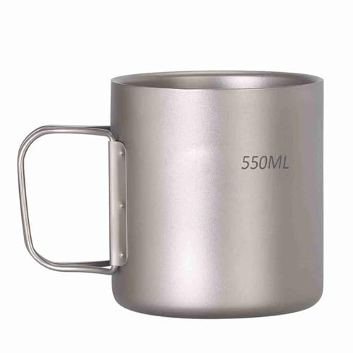 NYSUZHOUJI Doppel -Wandwasser -Tasse Kaffeetasse für Camping -Wanderpicknick im Freien, 550 ml (550 ml)