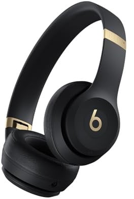 Beats Solo 4 - Kabelloser Bluetooth On-Ear Kopfhörer, Apple & Android kompatibel, Bis zu 50 Stunden Akkulaufzeit - Schwarz & Gold