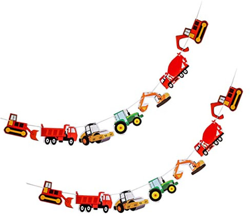 UPKOCH 2stücke Teiliges -Truck-Banner Für Geburtstagsfeiern Dekoration Für Baustellen-mottopartys Fröhliche Party-Girlande Für Kindergeburtstage