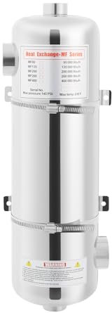 Jolre pool-värmeväxlare, värmeväxlare pool, poolvärmare, rostfritt stål värmeväxlare, för spa, pooler, pooluppvärmning, 60 kW