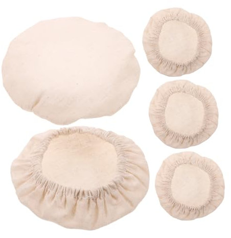 COLLBATH 5stücke Baumwoll Deckel Für Glasbehälter Glasdosen Brot Gärkorb Abdeckung Atmungsaktiv Langlebig Für Sauerteig Fermentation Und Lebensmittellagerung
