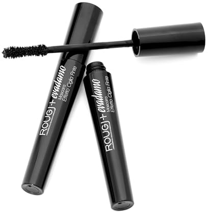 Mascara Evadamo Rougj Noir - Lot de 2 Mascara Allongeants à Effet Faux Cils, Volume et Longueur Extrême, Formule Crémeuse Ultra-Brillante pour un Regard Captivant, Brosse Sablier Haute Précision