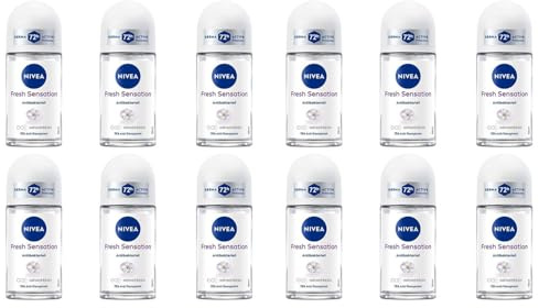12x NIVEA Fresh Sensation Deo Roll-On Deodorant mit 72h Antitranspirant-Schutz mit einzigartiger INFINIFRESH Formel antibakterieller Deoroller mit fruchtigem Duft,50ml (12er Pack)