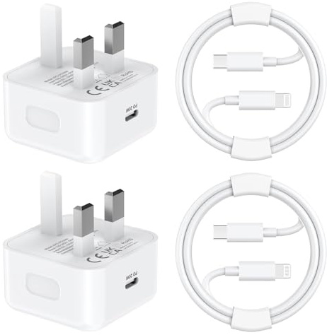 [Apple MFi Certified] iPhone Charger Fast Charge, 20W USB C UK Plug & Cable