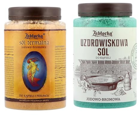 Jod-Brom-Thermalsalz Zabłocka 1 kg + 1,2 kg | Mineralisierendes Bad mit hoher Konzentration an Spurenelementen – Entspannende Pflege | Herkunft: Bergwerk Dębowiec