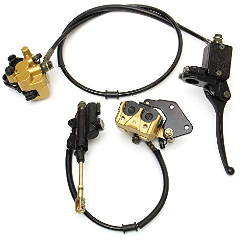 Fornateu 1Pair 12 Millimetri a Disco Idraulico Posteriore Pinza Freno Anteriore, Freno Pinza Freno Leva Compatibile per 50cc 110cc 125c Pit Bike